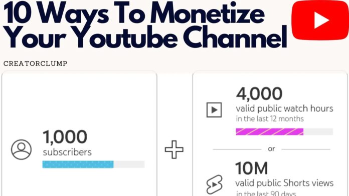 Top 10 Ways to Monetize Your YouTube Channel